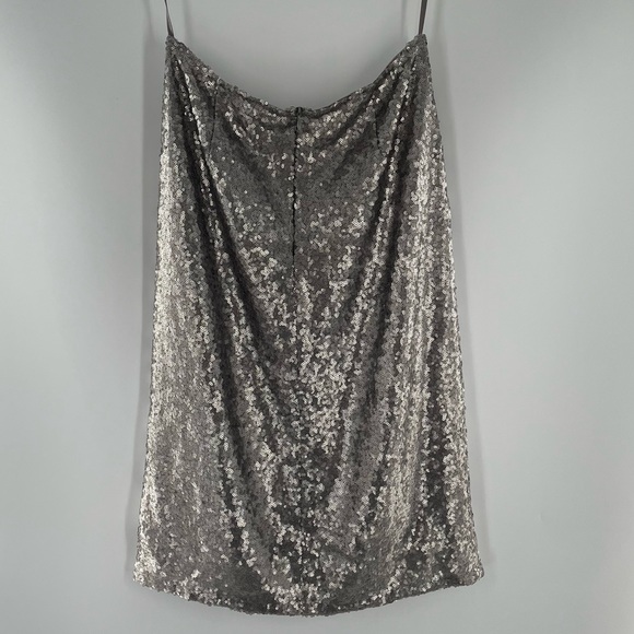 NWT Sweet Claire Pewter Sequins Lined Stretchy Pencil Skirt - Picture 6 of 9